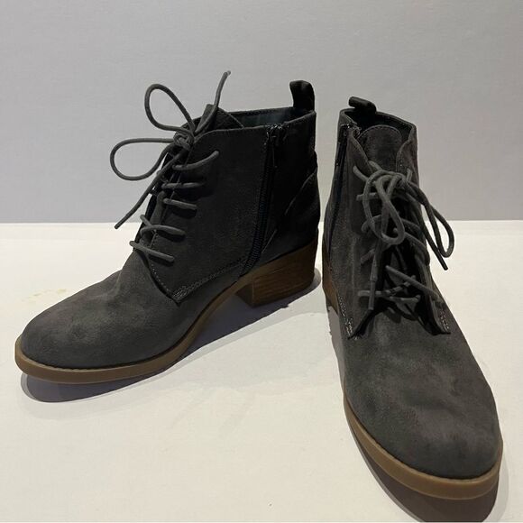 Carlos Women's Side Zip and Lace Up Ankle Boots Gray Size 7M - Picture 1 of 9